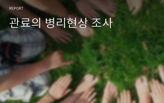 관료의 병리현상 조사