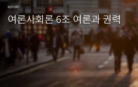 여론사회론 6조 여론과 권력