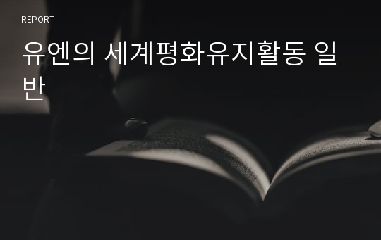 유엔의 세계평화유지활동 일반