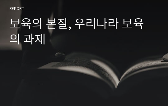 보육의 본질, 우리나라 보육의 과제