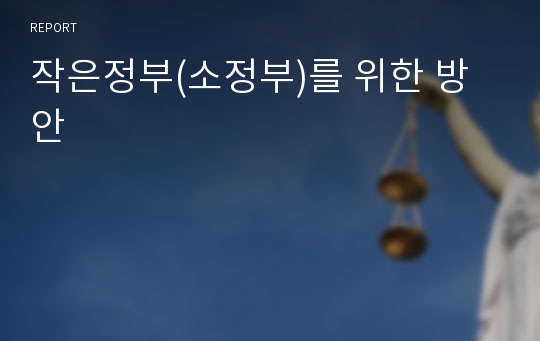 작은정부(소정부)를 위한 방안