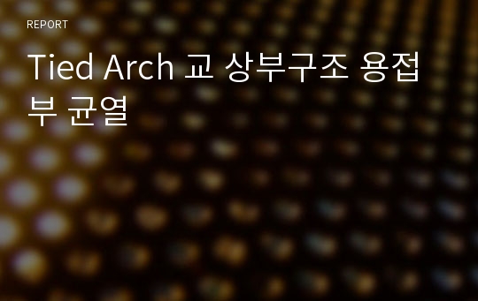 Tied Arch 교 상부구조 용접부 균열