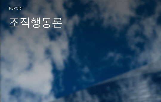 조직행동론