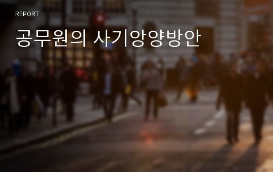 공무원의 사기앙양방안