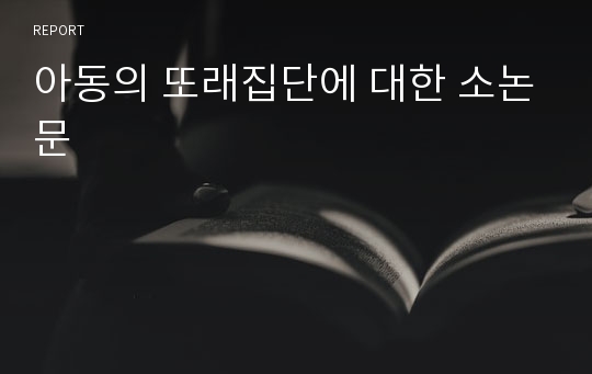 아동의 또래집단에 대한 소논문