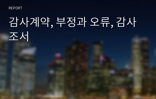 감사계약, 부정과 오류, 감사조서