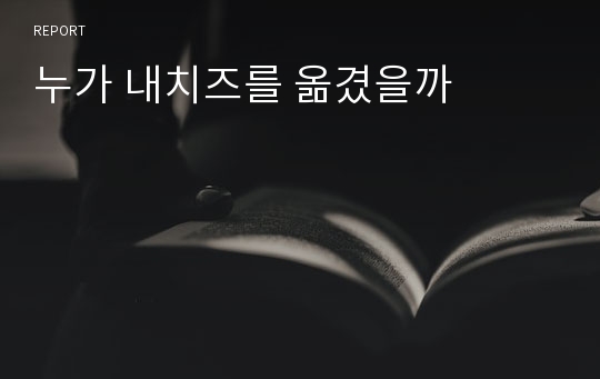 누가 내치즈를 옮겼을까