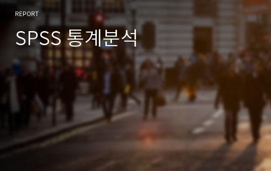 SPSS 통계분석