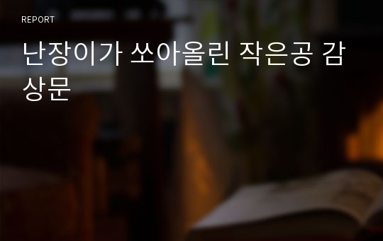 난장이가 쏘아올린 작은공 감상문