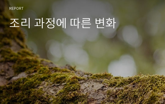 조리 과정에 따른 변화