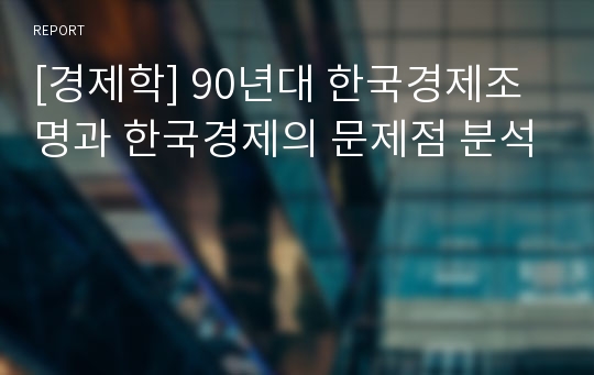 [경제학] 90년대 한국경제조명과 한국경제의 문제점 분석