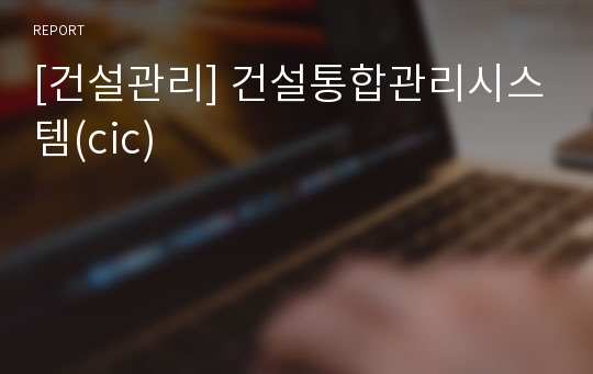 [건설관리] 건설통합관리시스템(cic)