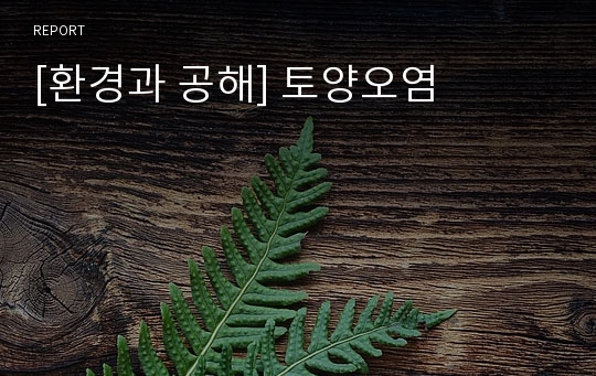 [환경과 공해] 토양오염