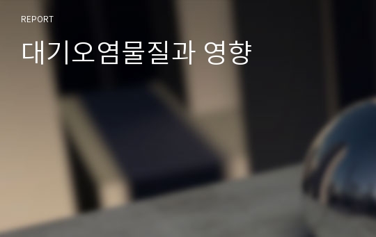 대기오염물질과 영향