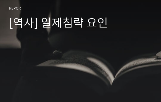 [역사] 일제침략 요인