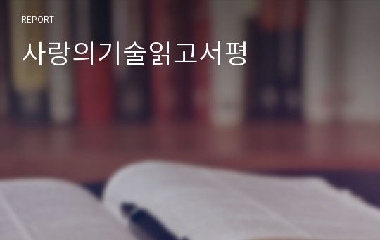 사랑의기술읽고서평