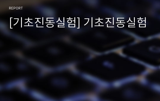 [기초진동실험] 기초진동실험