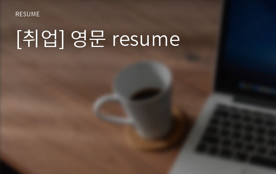 [취업] 영문 resume