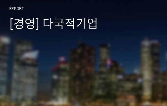 [경영] 다국적기업