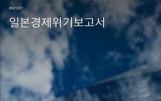 일본경제위기보고서