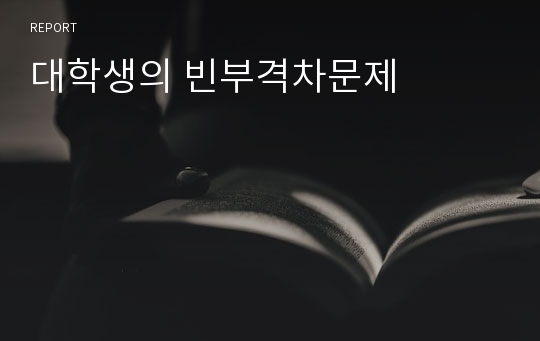 대학생의 빈부격차문제