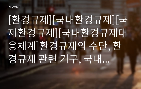 [환경규제][국내환경규제][국제환경규제][국내환경규제대응체계]환경규제의 수단, 환경규제 관련 기구, 국내 환경규제의 실태, 국제환경규제에 대한 국내환경규제대응체계의 문제점, 국제환경규제에 대한 대응과제