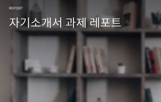 자기소개서 과제 레포트