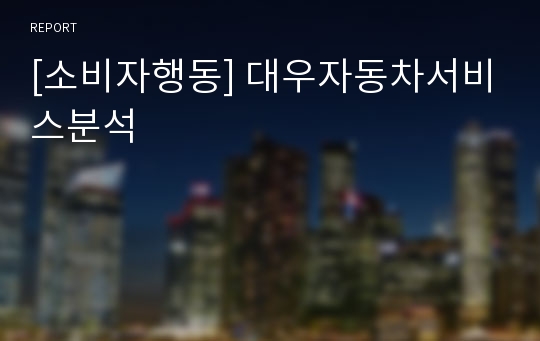 [소비자행동] 대우자동차서비스분석