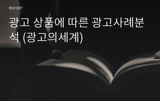 광고 상품에 따른 광고사례분석 (광고의세계)