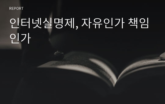 인터넷실명제, 자유인가 책임인가