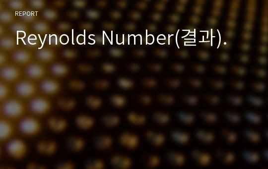 Reynolds Number(결과).