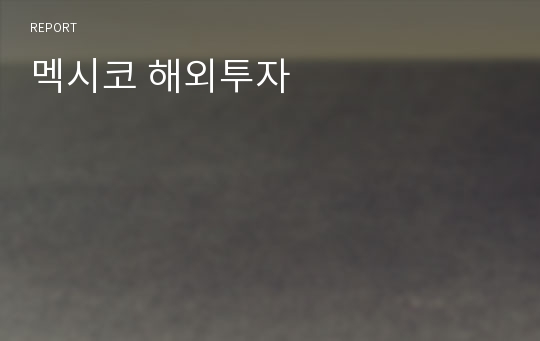 멕시코 해외투자