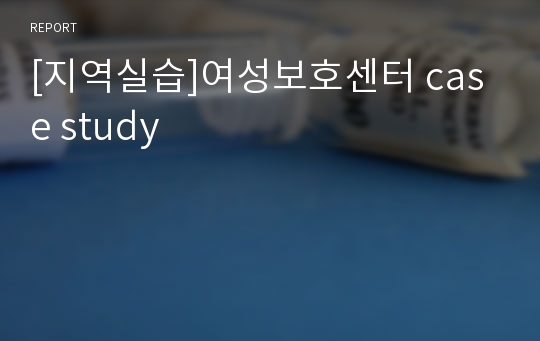 [지역실습]여성보호센터 case study