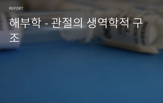 해부학 - 관절의 생역학적 구조