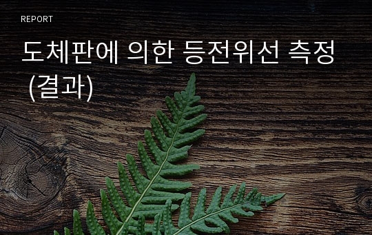 도체판에 의한 등전위선 측정 (결과)