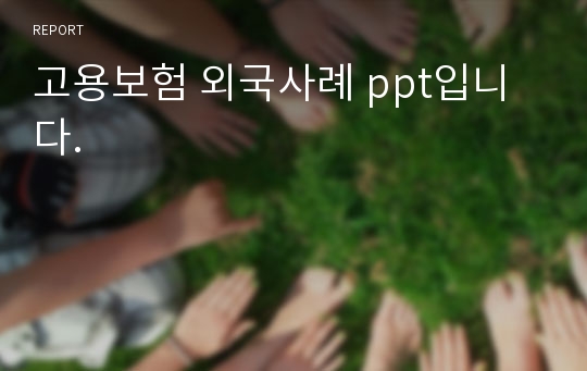 고용보험 외국사례 ppt입니다.