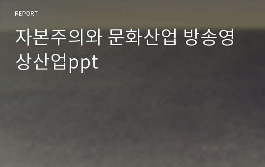 자본주의와 문화산업 방송영상산업ppt