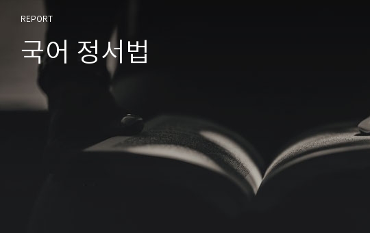 국어 정서법