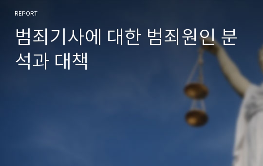 범죄기사에 대한 범죄원인 분석과 대책