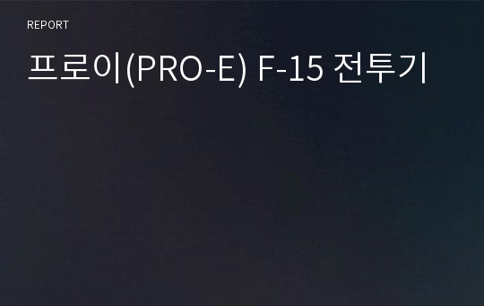 프로이(PRO-E) F-15 전투기