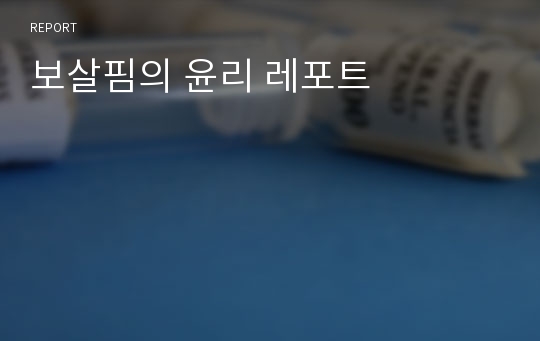 보살핌의 윤리 레포트