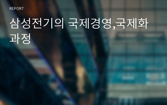 삼성전기의 국제경영,국제화과정