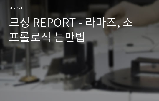 모성 REPORT - 라마즈, 소프롤로식 분만법