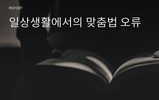 일상생활에서의 맞춤법 오류