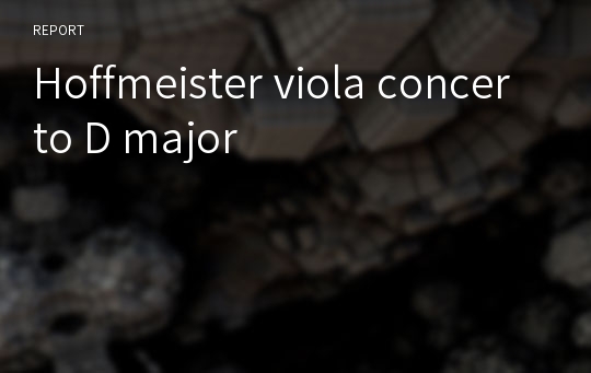 Hoffmeister viola concerto D major