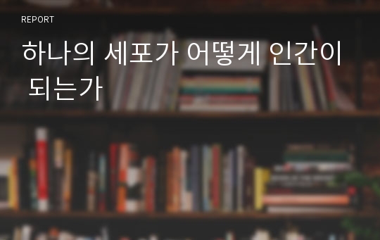 하나의 세포가 어떻게 인간이 되는가