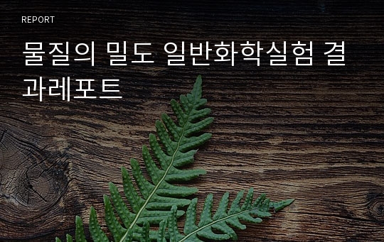 물질의 밀도 일반화학실험 결과레포트