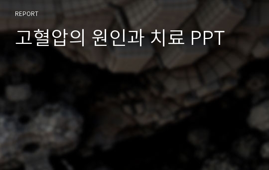 고혈압의 원인과 치료 PPT