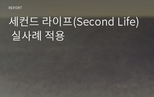 세컨드 라이프(Second Life) 실사례 적용