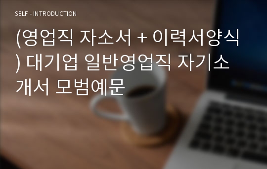 (영업직 자소서 + 이력서양식) 대기업 일반영업직 자기소개서 모범예문